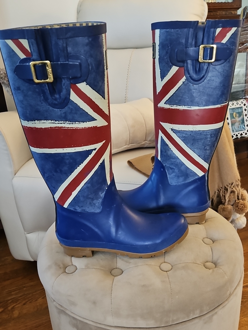 JOULES ""T-JACK" Knee High Pull On Wellies 9M EUC